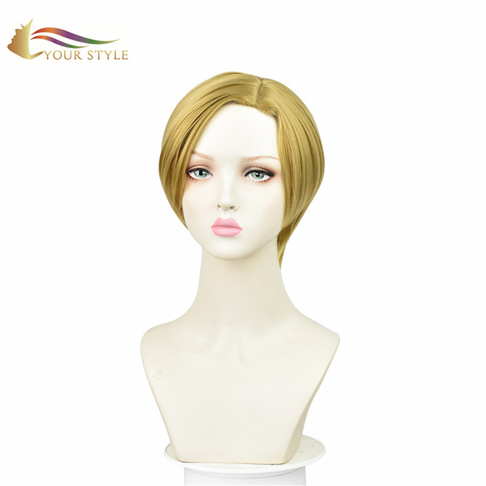 IMONG STYLE , Wholesale Game Identity V Willa Nair Synthetic Wigs Mubo nga Wig Blonde Ginger Short Haircuts Mubo nga Hairstyle With Layers Anime Costume Wig Party Wigs-YOUR STYLE, synthetic wigs synthetic hair extension