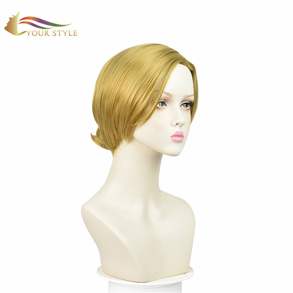 IMONG STYLE , Wholesale Game Identity V Willa Nair Synthetic Wigs Mubo nga Wig Blonde Ginger Short Haircuts Mubo nga Hairstyle With Layers Anime Costume Wig Party Wigs-YOUR STYLE, synthetic wigs synthetic hair extension