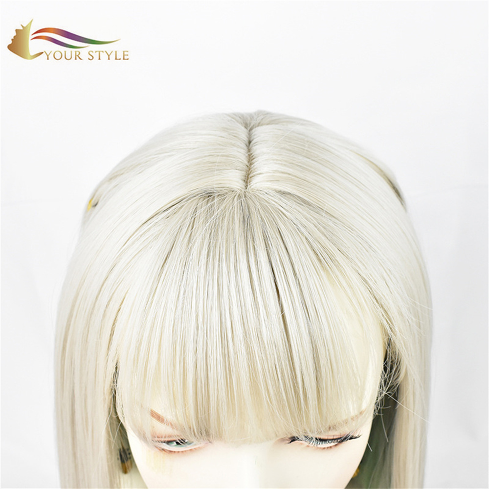 YOUR STYLE Toilet-bound Hanako-kun Mitsuba Cosplay Wigs Synthetic Long Straight Wigs Ombre Siver Green  Cosplay Costume Anime Wigs-YOUR STYLE, synthetic wigs synthetic hair extension