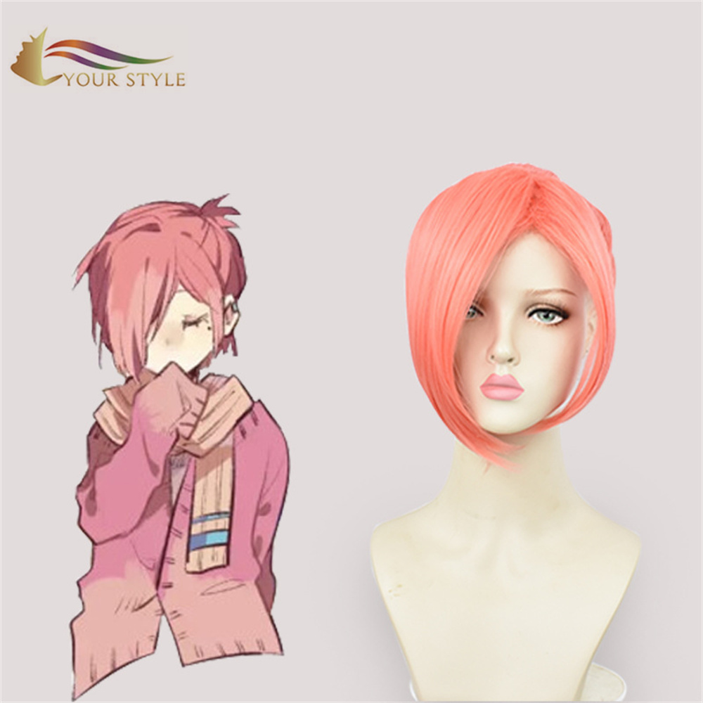 YOUR STYLE, Wholesale Toilet-bound Hanako-kun Mitsuba Cosplay Wigs Ponytails Synthetic Pink Wigs Short Wigs Party Wig Halloween Costume-YOUR STYLE, synthetic wigs synthetic hair extension