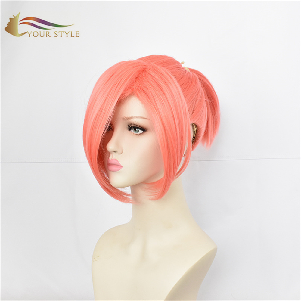 YOUR STYLE, Wholesale Toilet-bound Hanako-kun Mitsuba Cosplay Wigs Ponytails Synthetic Pink Wigs Short Wigs Party Wig Halloween Costume-YOUR STYLE, synthetic wigs synthetic hair extension