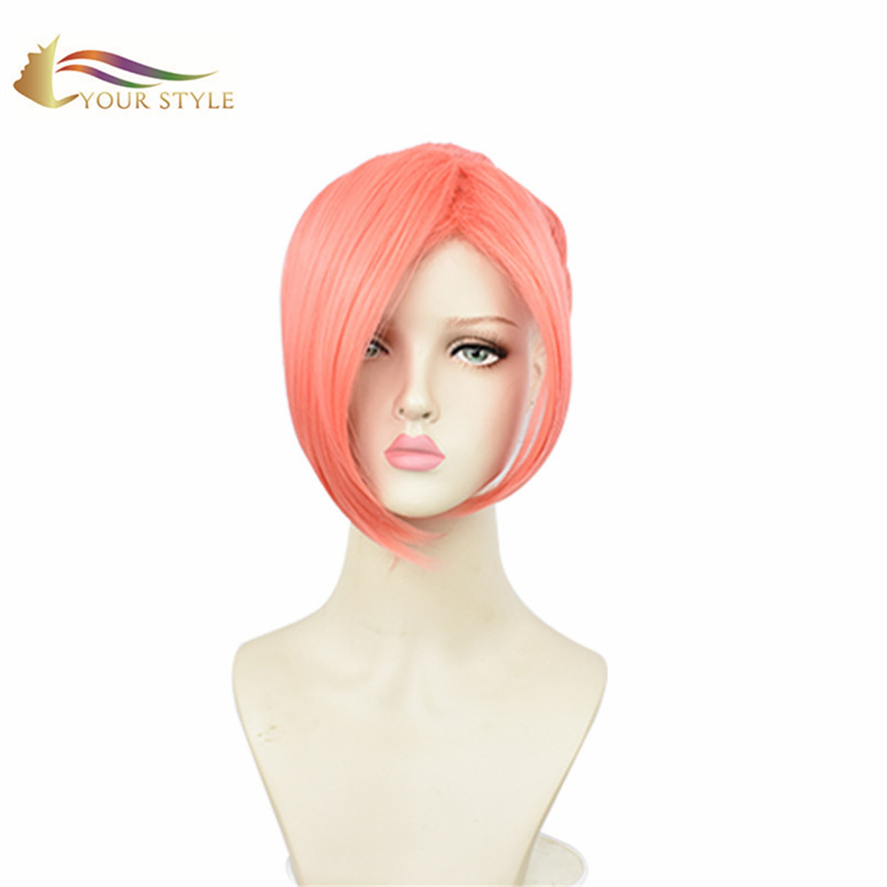 YOUR STYLE, Wholesale Toilet-bound Hanako-kun Mitsuba Cosplay Wigs Ponytails Synthetic Pink Wigs Short Wigs Party Wig Halloween Costume-YOUR STYLE, synthetic wigs synthetic hair extension