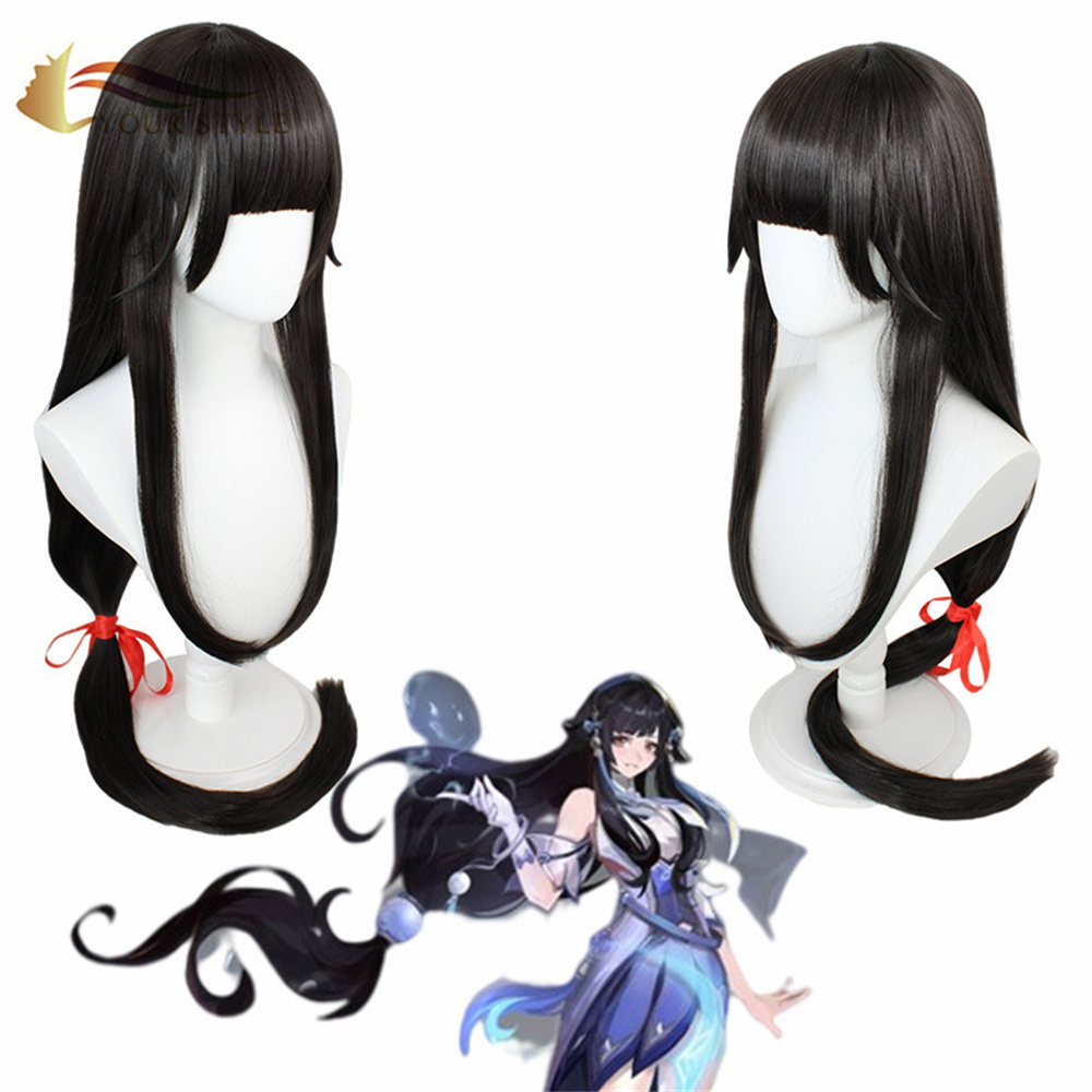 YOUR STYLE, Wholesale King of Glory Cosplay Wigs Synthetic Long Straight Wigs Black Anime Wig Halloween Wig Character Wig-YOUR STYLE, synthetic wigs synthetic hair extension