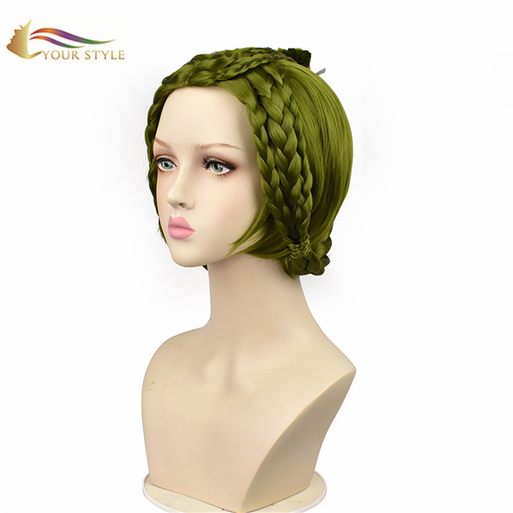 YOUR STYLE, Wholesale Game Identity V Amily Dair Cosplay Wigs Braid Synthetic Halloween Green Wigs Anime Girl Wig Costume Party Wig-YOUR STYLE, synthetic wigs synthetic hair extension