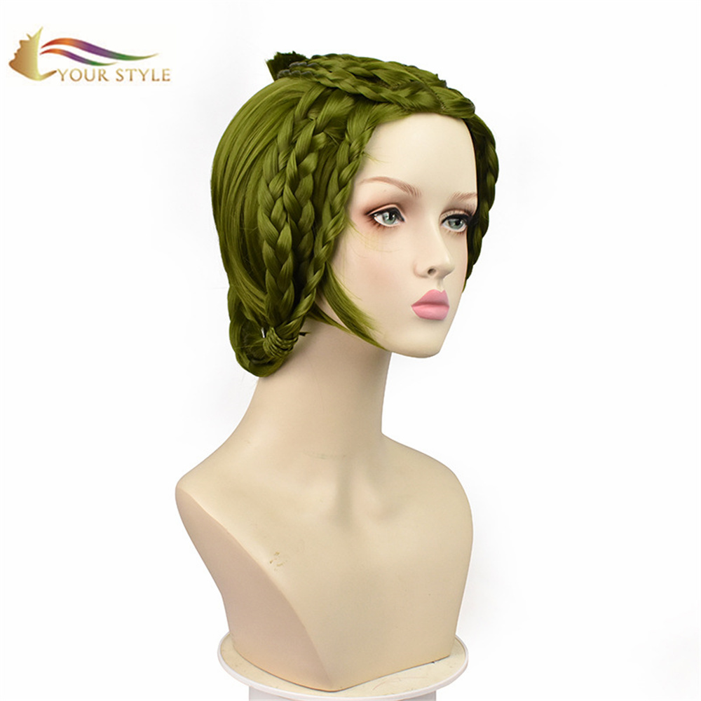 YOUR STYLE, Wholesale Game Identity V Amily Dair Cosplay Wigs Braid Synthetic Halloween Green Wigs Anime Girl Wig Costume Party Wig-YOUR STYLE, synthetic wigs synthetic hair extension