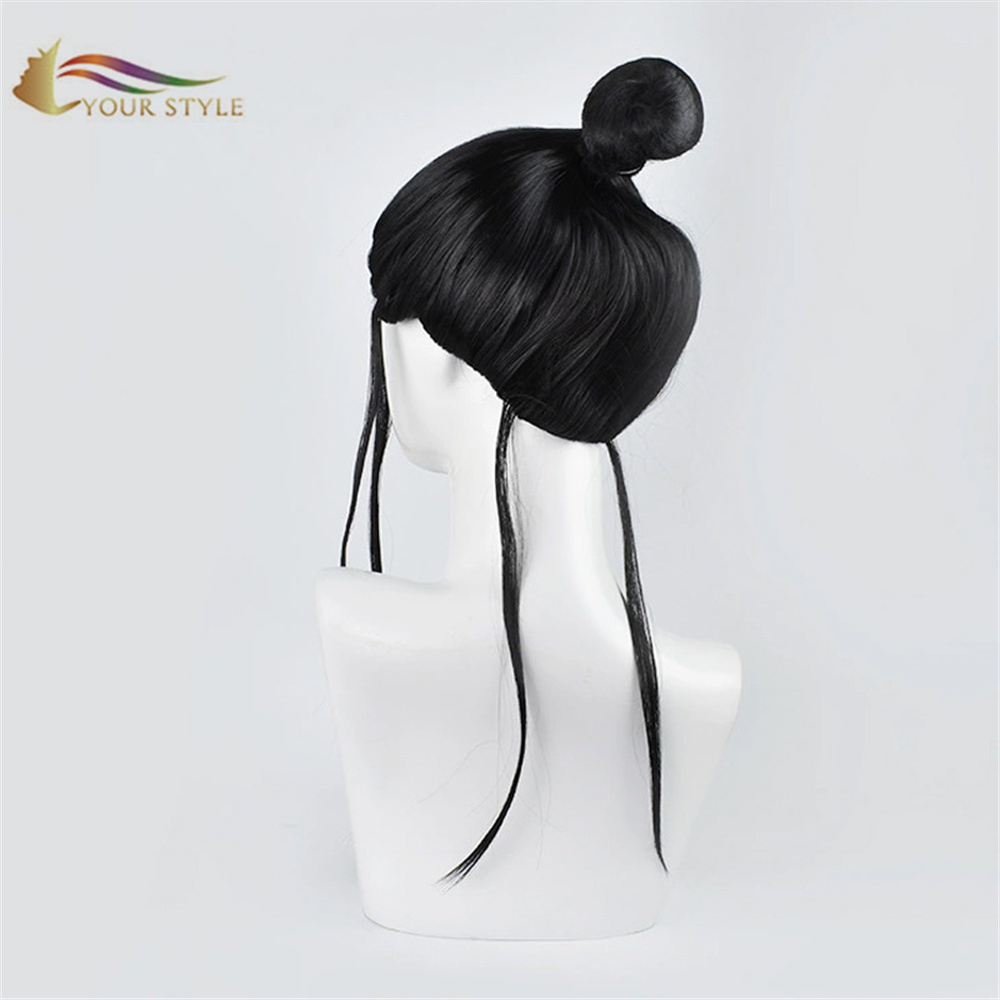 YOUR STYLE, Wholesale Black Cosplay Wig Chinoiserie Synthetic Black Wig With Bangs Male Wig Black Boy Wig Cosplay Black Halloween Wig Black Men Wig Short Hair Black-YOUR STYLE, synthetic wigs synthetic hair extension