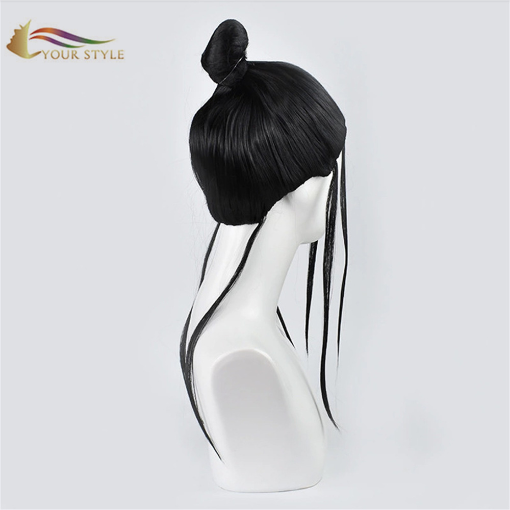 YOUR STYLE, Wholesale Black Cosplay Wig Chinoiserie Synthetic Black Wig With Bangs Male Wig Black Boy Wig Cosplay Black Halloween Wig Black Men Wig Short Hair Black-YOUR STYLE, synthetic wigs synthetic hair extension