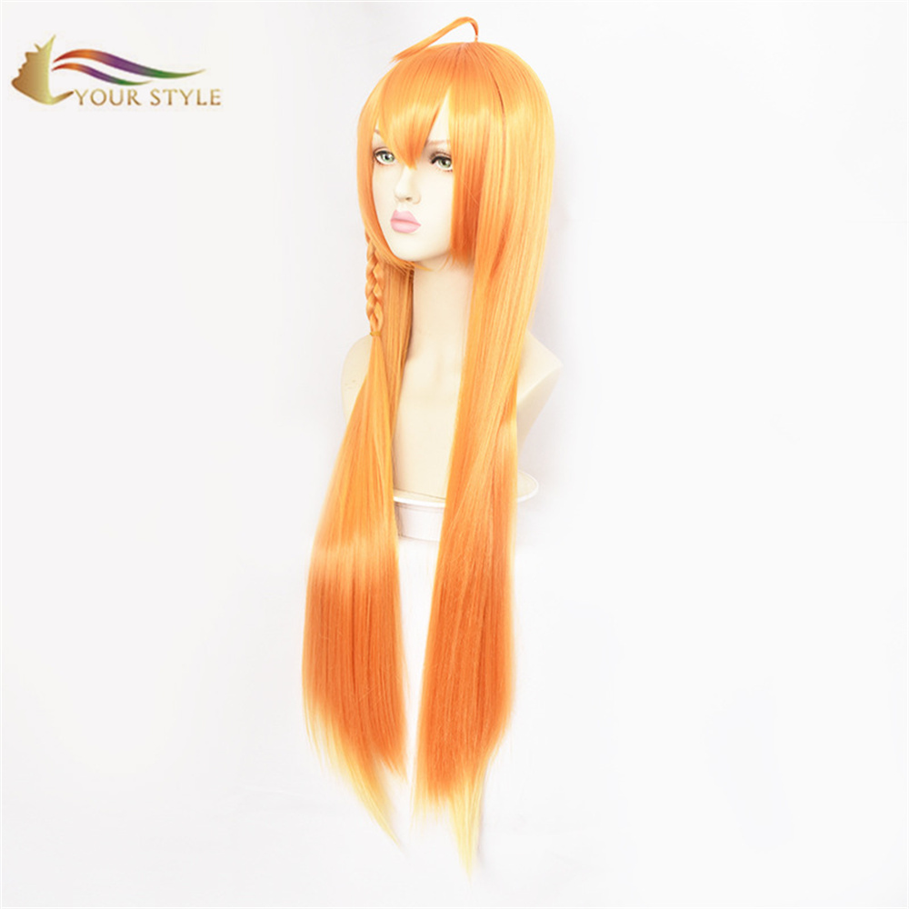 YOUR STYLE ,Wholesale Re:Dive Pecorine Cosplay Wigs Synthetic Long Straight Wig Orange Halloween Colored Wigs Party Wig Costume Women Girls-YOUR STYLE, synthetic wigs synthetic hair extension