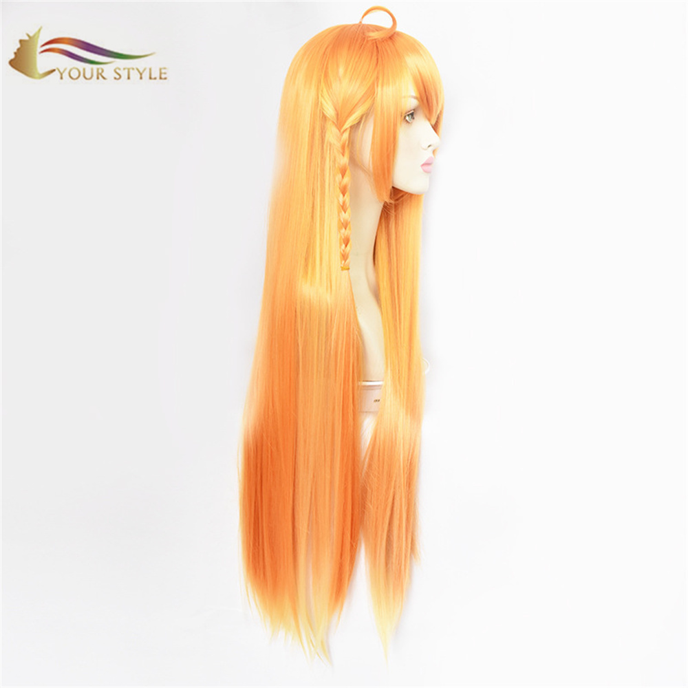 YOUR STYLE ,Wholesale Re:Dive Pecorine Cosplay Wigs Synthetic Long Straight Wig Orange Halloween Colored Wigs Party Wig Costume Women Girls-YOUR STYLE, synthetic wigs synthetic hair extension