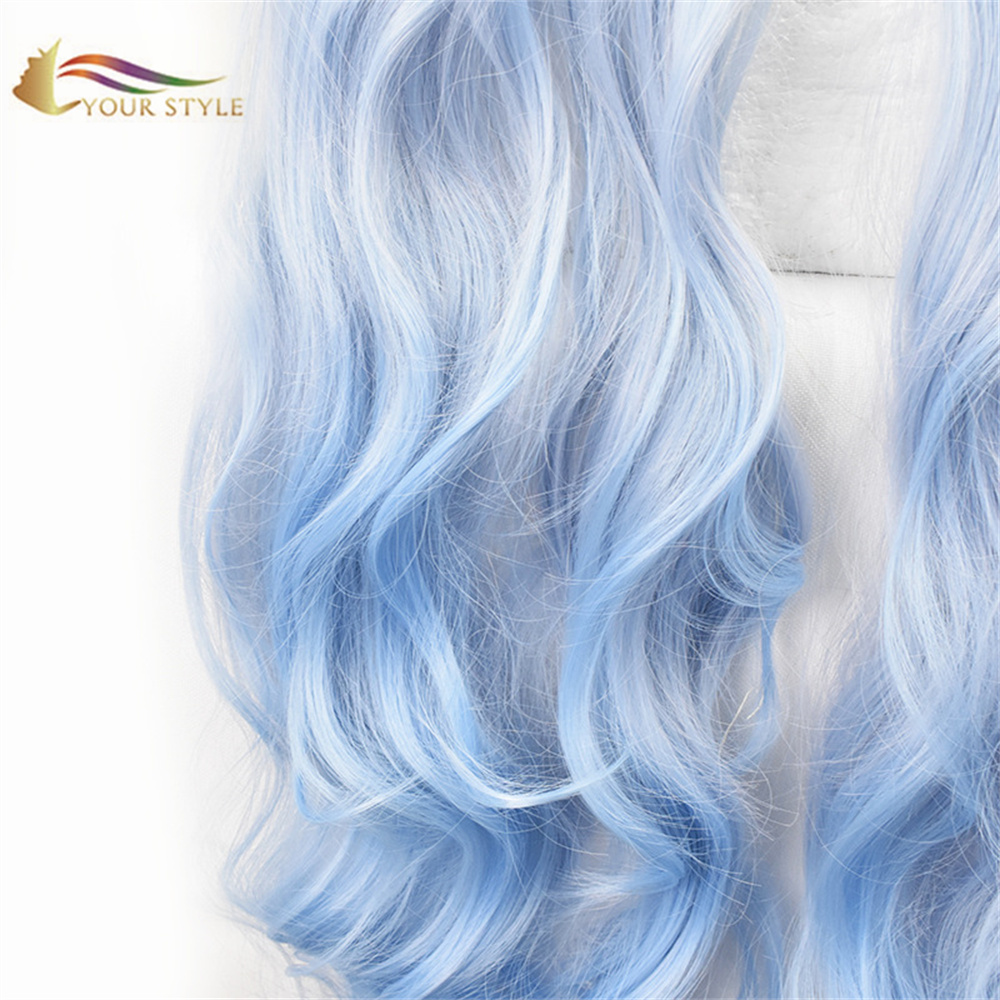 YOUR STYLE , Wholesale Vocaloid Miku Cosplay Wig Ponytail Clip Blue Synthetic Long Wigs Party Wig Halloween Costume Anime Wigs Female Wig For Women Cosplay-YOUR STYLE, synthetic wigs synthetic hair extension