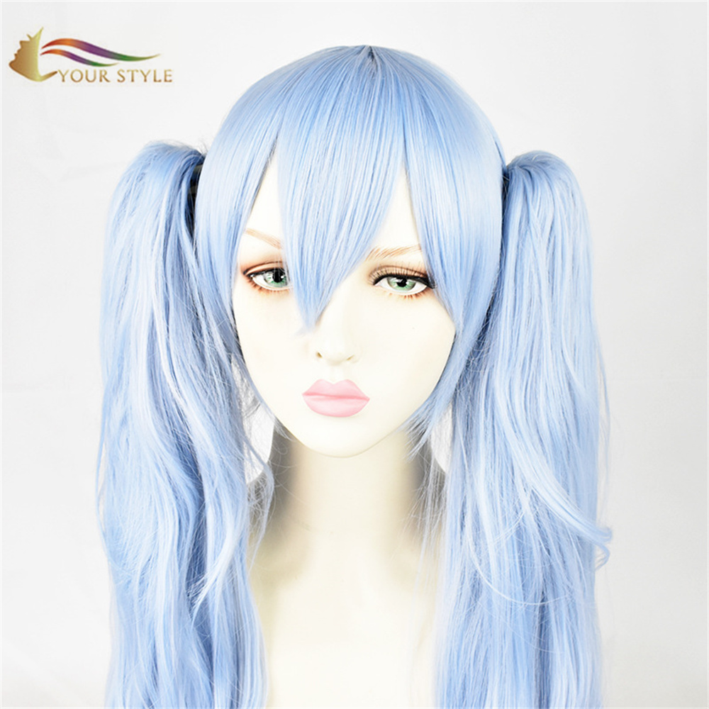 YOUR STYLE , Wholesale Vocaloid Miku Cosplay Wig Ponytail Clip Blue Synthetic Long Wigs Party Wig Halloween Costume Anime Wigs Female Wig For Women Cosplay-YOUR STYLE, synthetic wigs synthetic hair extension