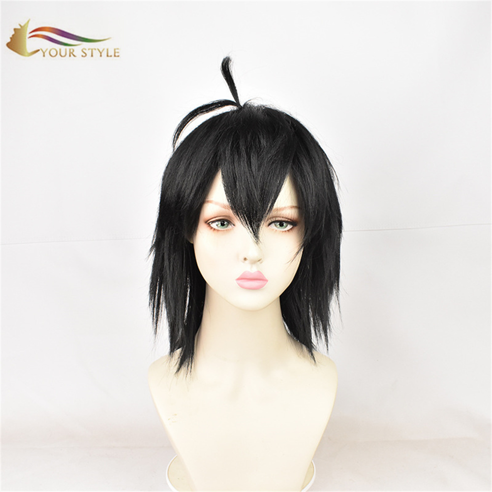 YOUR STYLE , Wholesale Killer Seven Scissor Seven Cospaly Wigs Synthetic Short Wig Black Halloween Costume Anime Wigs Boy Men Male Wigs-YOUR STYLE, synthetic wigs synthetic hair extension