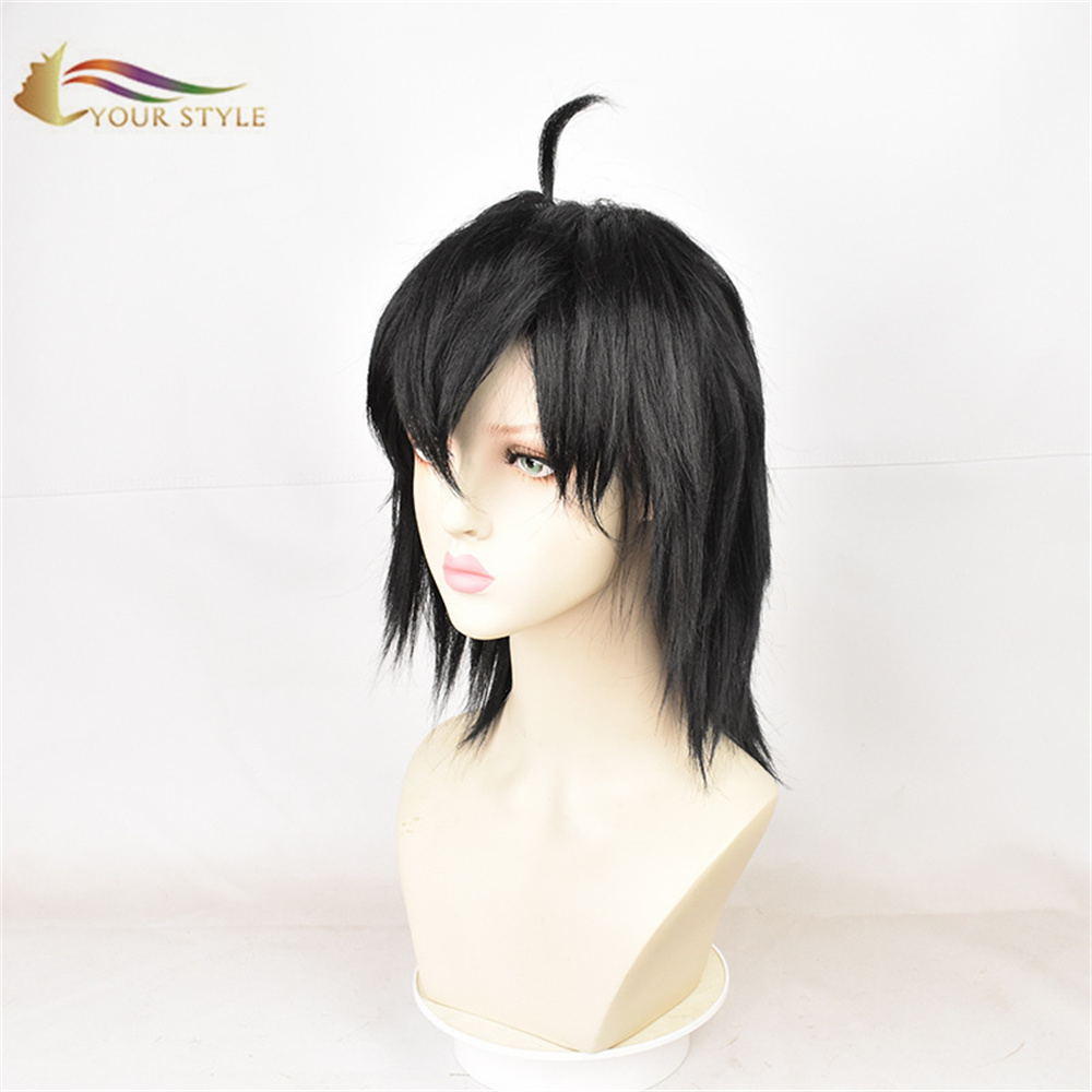 YOUR STYLE , Wholesale Killer Seven Scissor Seven Cospaly Wigs Synthetic Short Wig Black Halloween Costume Anime Wigs Boy Men Male Wigs-YOUR STYLE, synthetic wigs synthetic hair extension