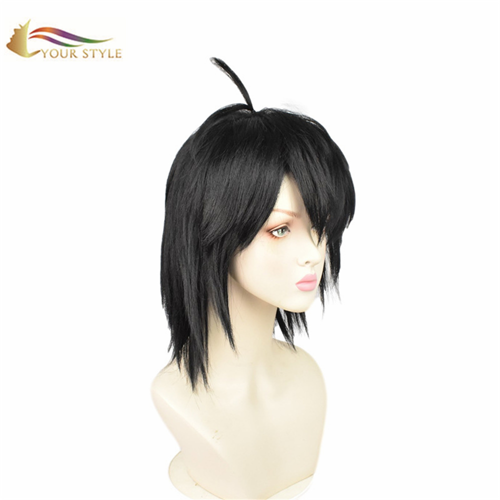 YOUR STYLE , Wholesale Killer Seven Scissor Seven Cospaly Wigs Synthetic Short Wig Black Halloween Costume Anime Wigs Boy Men Male Wigs-YOUR STYLE, synthetic wigs synthetic hair extension