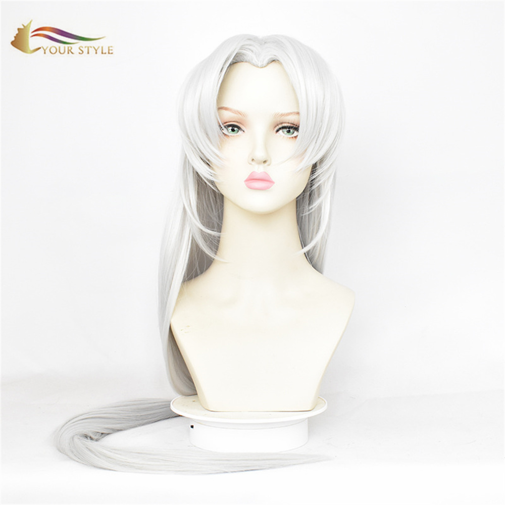 YOUR STYLE ,Wholesale Cosplay Wigs Synthetic Long Straight Wig Black Wig Silver Wig Women Girls Party Wig Halloween Anime-YOUR STYLE, synthetic wigs synthetic hair extension