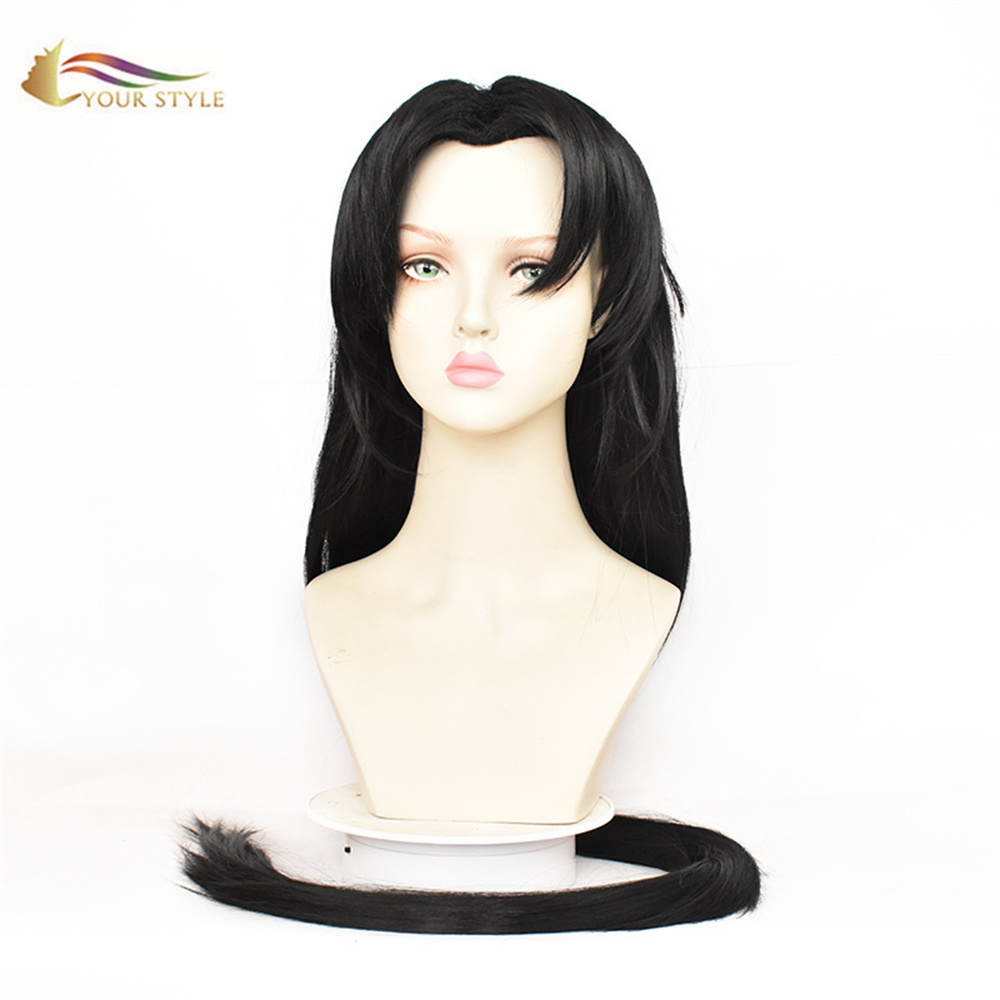 YOUR STYLE ,Wholesale Cosplay Wigs Synthetic Long Straight Wig Black Wig Silver Wig Women Girls Party Wig Halloween Anime-YOUR STYLE, synthetic wigs synthetic hair extension