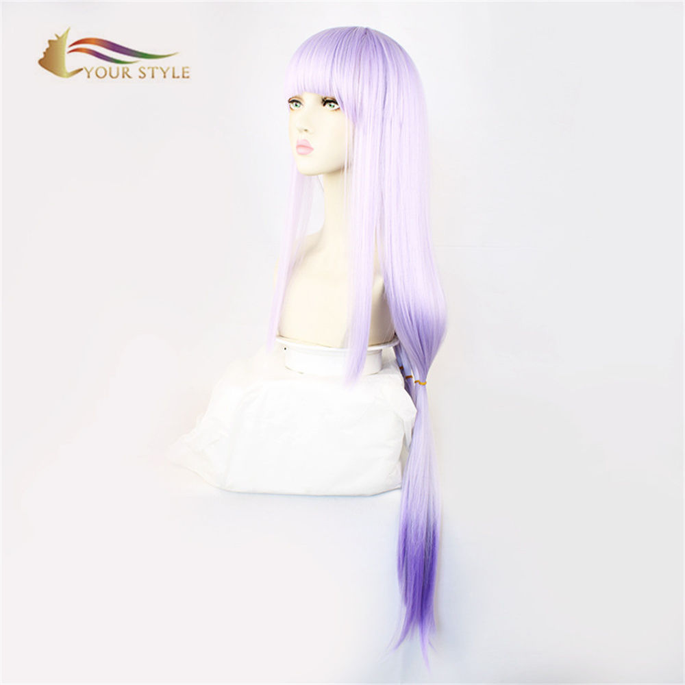 YOUR STYLE ,Wholesale Cosplay Wigs Synthetic Synthetic Long Straight Hair Wig Light Purple Costume Wig With Ponytail Party Wig Girl Costume Wig Party Women Female-YOUR STYLE, synthetic wigs synthetic hair extension