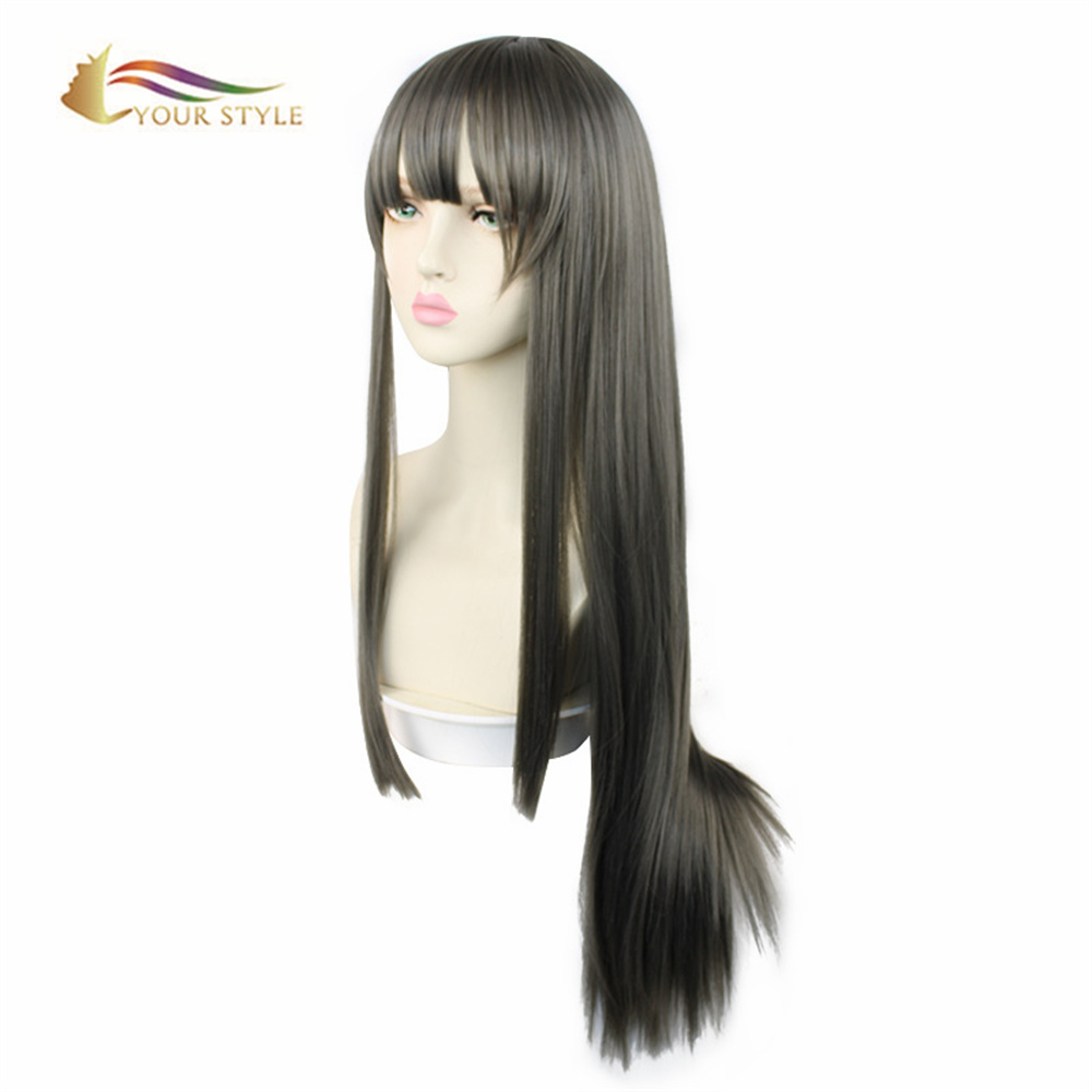 YOUR STYLE ,Wholesale Cosplay Wigs Synthetic Long Straight Wig With Bangs Halloween Wigs Ladies Female Wigs For Women Party Wig Halloween Costume-YOUR STYLE, synthetic wigs synthetic hair extension