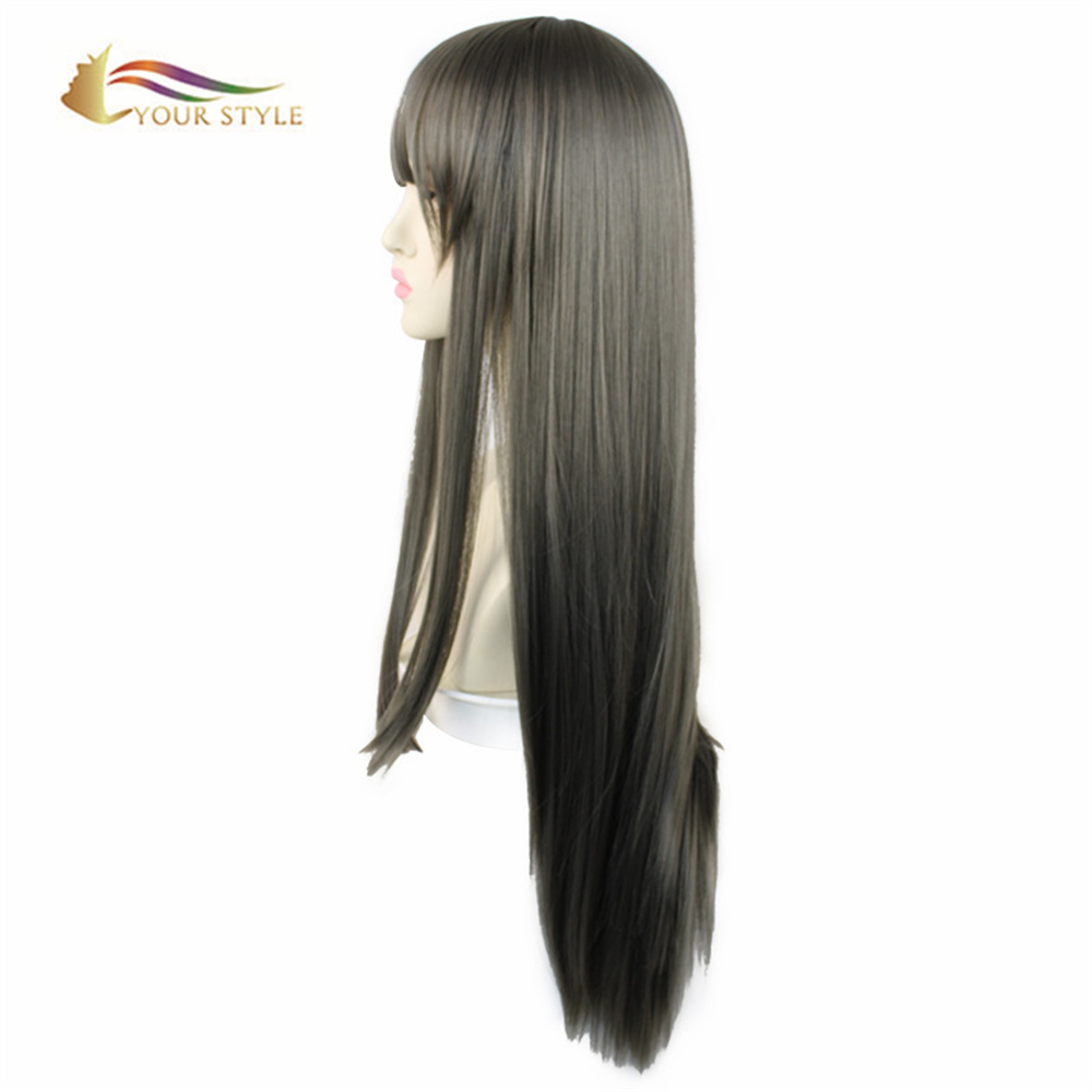 An stoidhle agad, Wigs Cosplay Slàn-reic Wig fada dìreach le bangs Oidhche Shamhna Wigs Boireannaich airson Wig Pàrtaidh Boireannaich Èideadh Oidhche Shamhna - DO stoidhle, wigs synthetigeach leudachadh fuilt synthetigeach