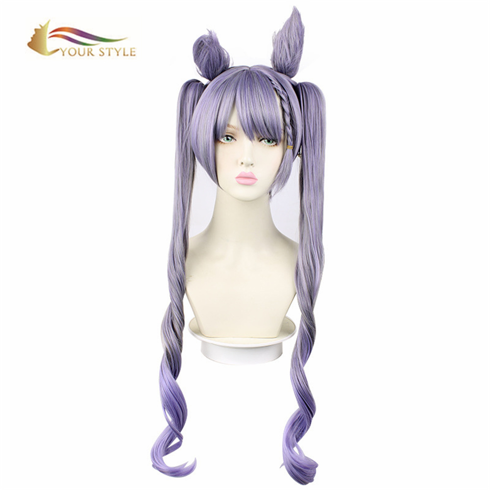 YOUR STYLE ,Wholesale Cosplay Wigs Ponytails Clips Synthetic Long Wig Purple Long Wavy Ombre Wig Female Wig For Women Cosplay Party Wig Halloween Costume-YOUR STYLE, synthetic wigs synthetic hair extension