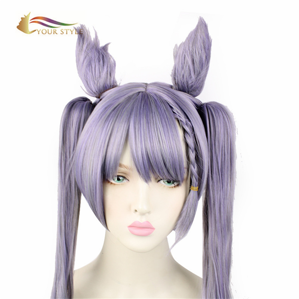 YOUR STYLE ,Wholesale Cosplay Wigs Ponytails Clips Synthetic Long Wig Purple Long Wavy Ombre Wig Female Wig For Women Cosplay Party Wig Halloween Costume-YOUR STYLE, synthetic wigs synthetic hair extension