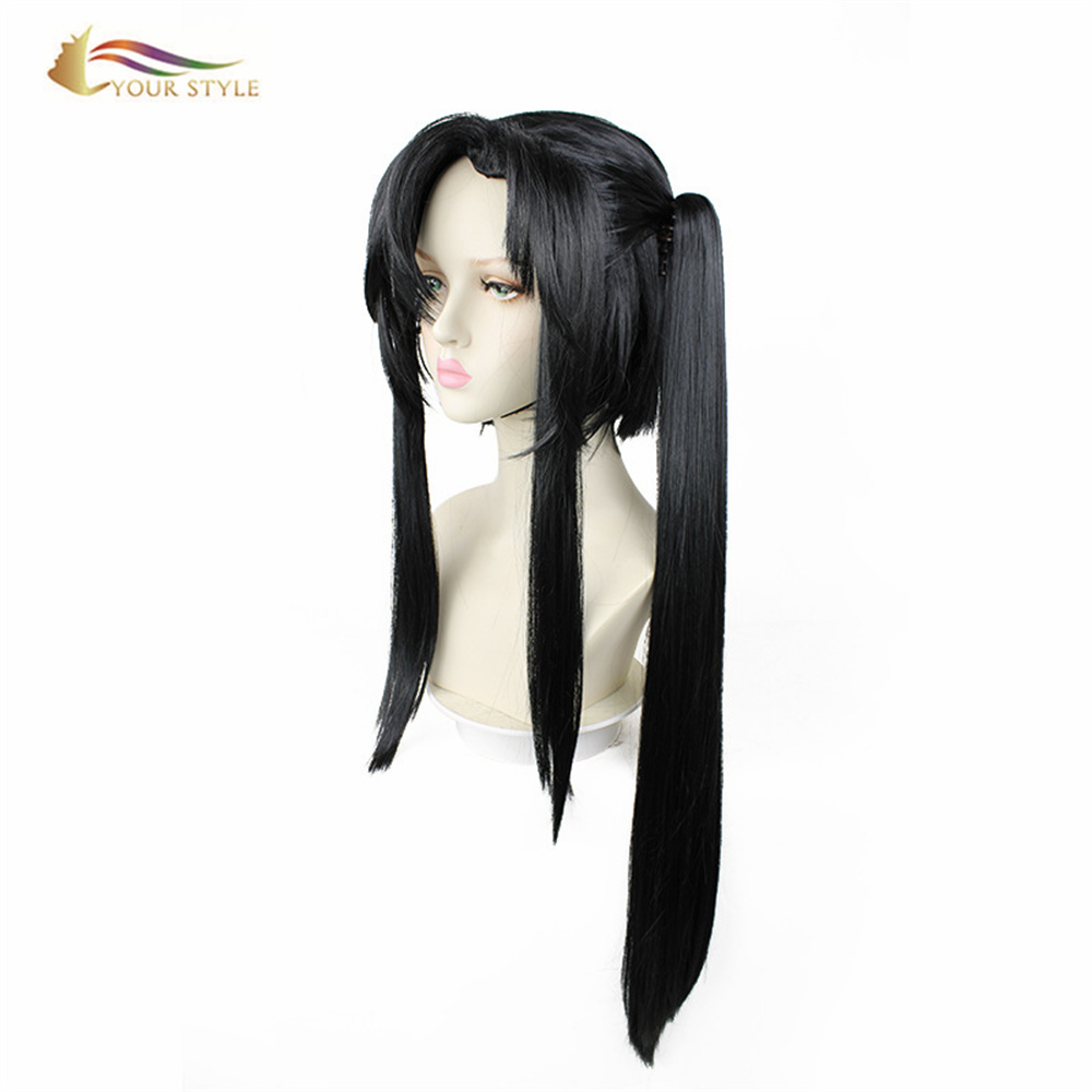 MATENDO ANU , Wholesale Cosplay Wigs Ponytails Synthetic Long Wigs Black Party Wig Halloween Costume Wigs-MTENGO WANU, ma wigs opangira tsitsi lokulitsa