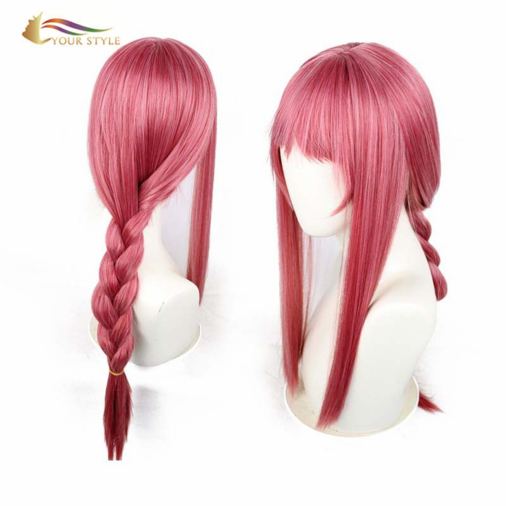 YOUR STYLE , Wholesale Cosplay Wigs Pink Synthetic Long Wigs Ponytails Party Pink Wig Halloween Costume Anime Girls Women Female Wigs-YOUR STYLE, synthetic wigs synthetic hair extension