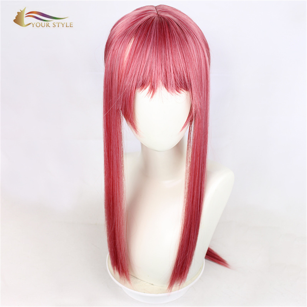 YOUR STYLE , Wholesale Cosplay Wigs Pink Synthetic Long Wigs Ponytails Party Pink Wig Halloween Costume Anime Girls Women Female Wigs-YOUR STYLE, synthetic wigs synthetic hair extension