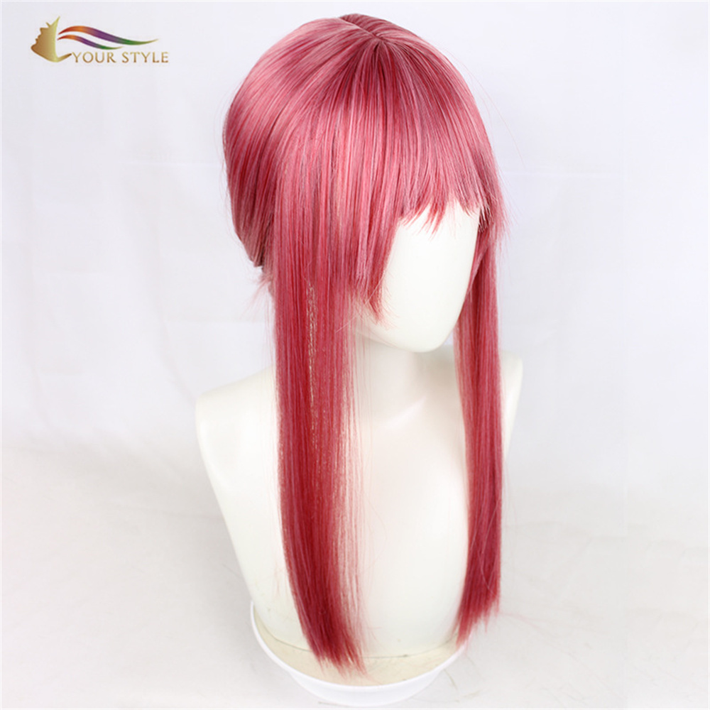 YOUR STYLE , Wholesale Cosplay Wigs Pink Synthetic Long Wigs Ponytails Party Pink Wig Halloween Costume Anime Girls Women Female Wigs-YOUR STYLE, synthetic wigs synthetic hair extension