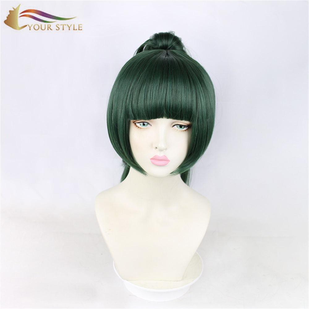 YOUR STYLE , Wholesale Cosplay Wigs Ponytails Clips Synthetic Green Wigs Green Party Wig  Halloween Costume Hair Wigs-YOUR STYLE, synthetic wigs synthetic hair extension