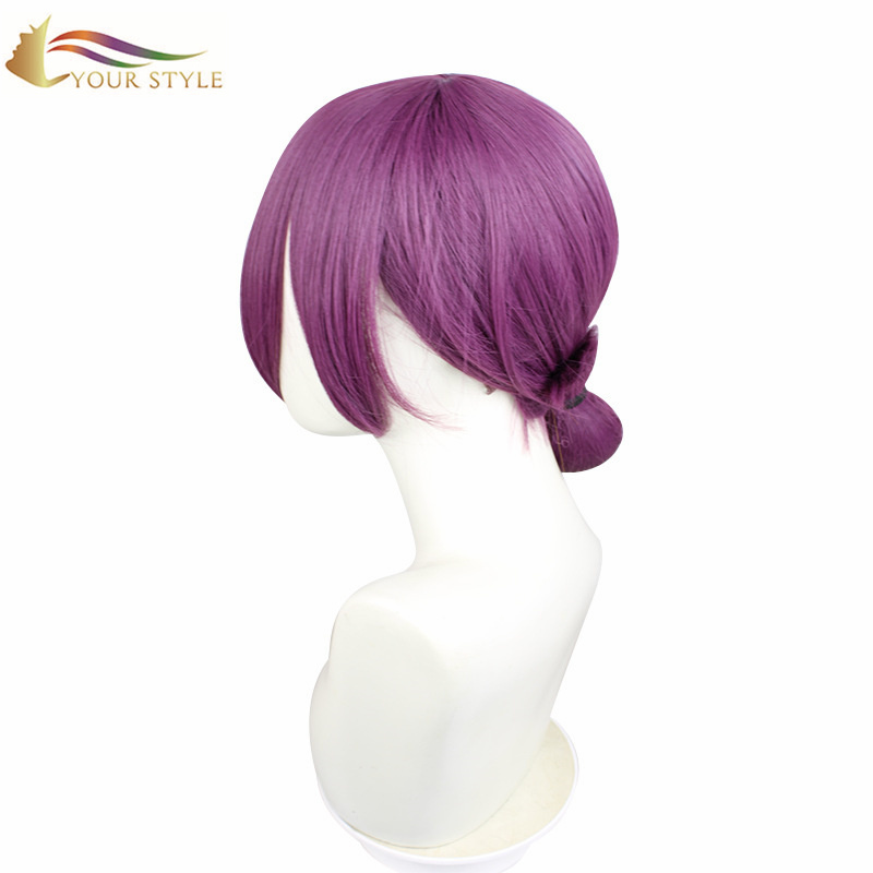 YOUR STYLE , Wholesale Cosplay Wigs Purple Synthetic Straight Wig Medium Female Wig For Women Cosplay Halloween Wigs For Ladies Girls-YOUR STYLE, synthetic wigs synthetic hair extension