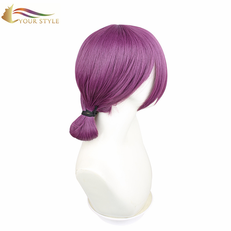 YOUR STYLE , Wholesale Cosplay Wigs Purple Synthetic Straight Wig Medium Female Wig For Women Cosplay Halloween Wigs For Ladies Girls-YOUR STYLE, synthetic wigs synthetic hair extension