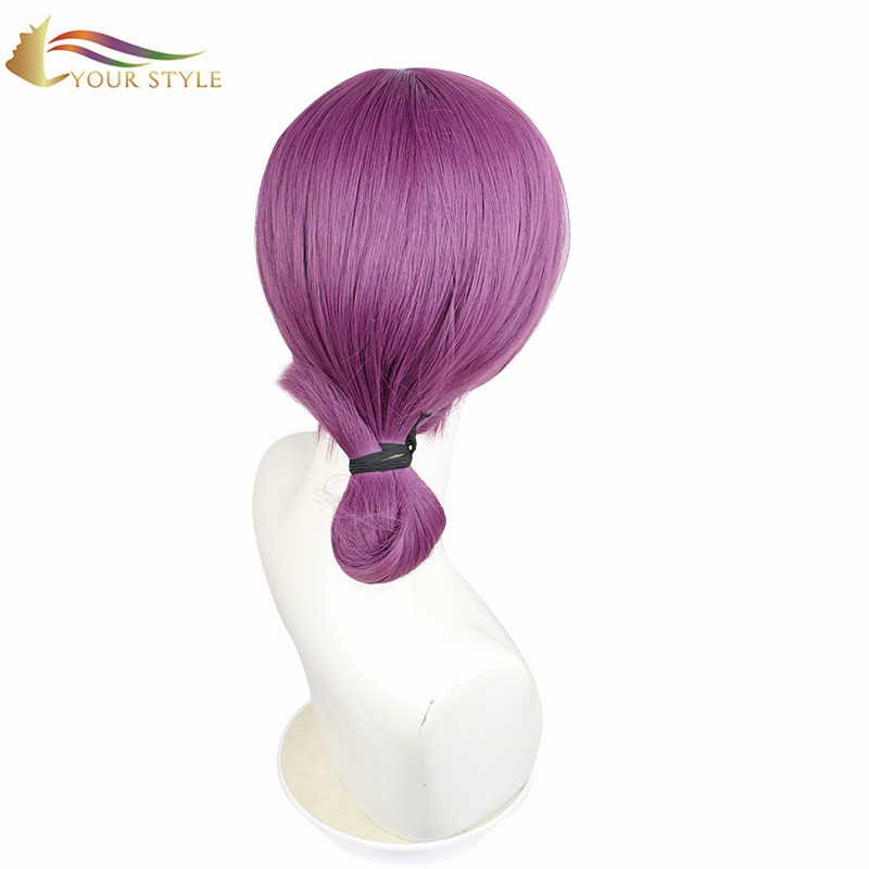 YOUR STYLE , Wholesale Cosplay Wigs Purple Synthetic Straight Wig Medium Female Wig For Women Cosplay Halloween Wigs For Ladies Girls-YOUR STYLE, synthetic wigs synthetic hair extension