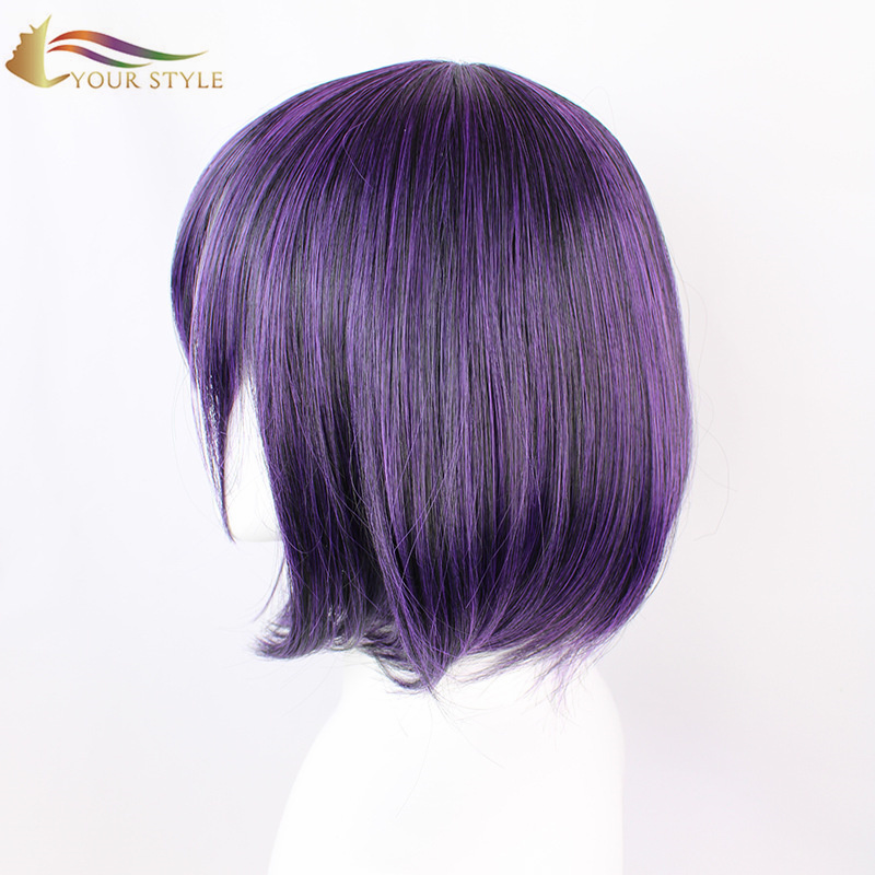 YOUR STYLE , Wholesale Cosplay Wigs BOB Wigs Purple Synthetic Short Wig Short Haircuts For Women Anime Girl Wig  Costume-YOUR STYLE, synthetic wigs synthetic hair extension