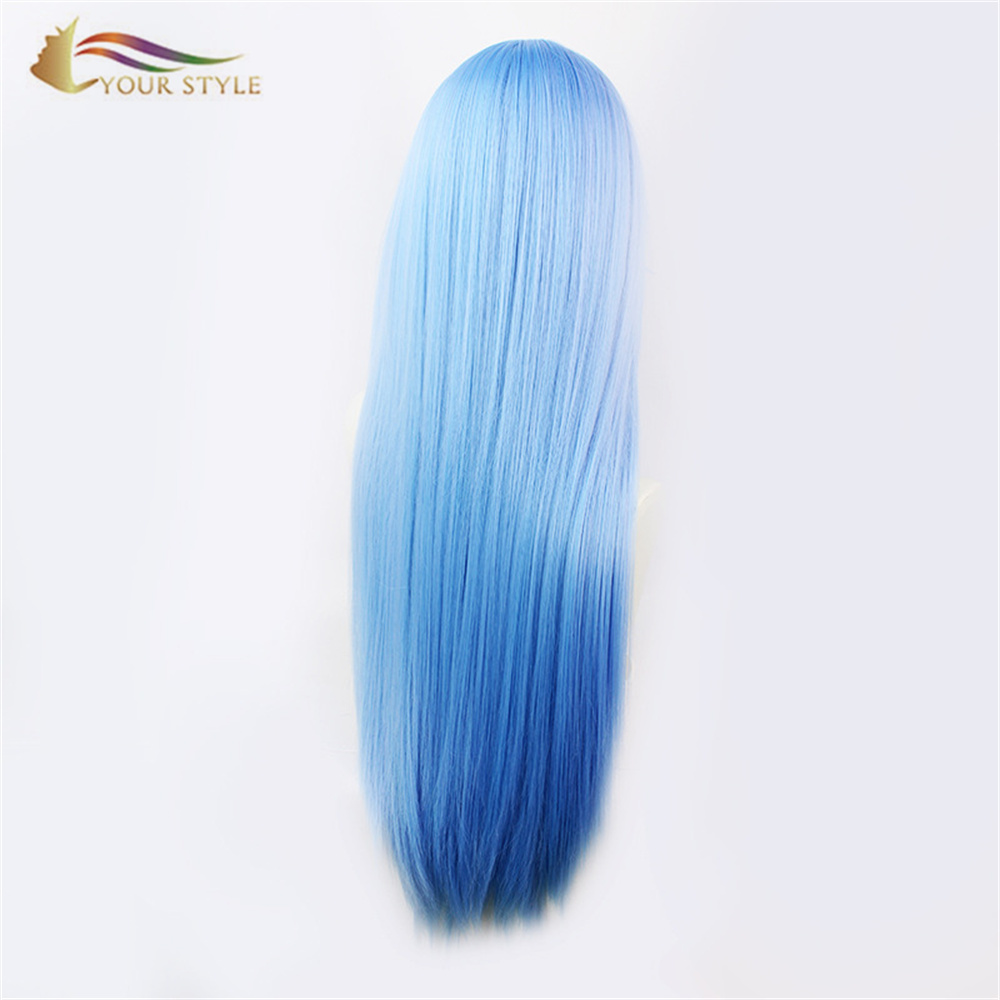 KŌʻILE Wholesale Long Blue Cosplay Wig Synthetic Long Straight Wig Halloween Costumes Wig-KOU KILI, synthetic wigs synthetic hair extension