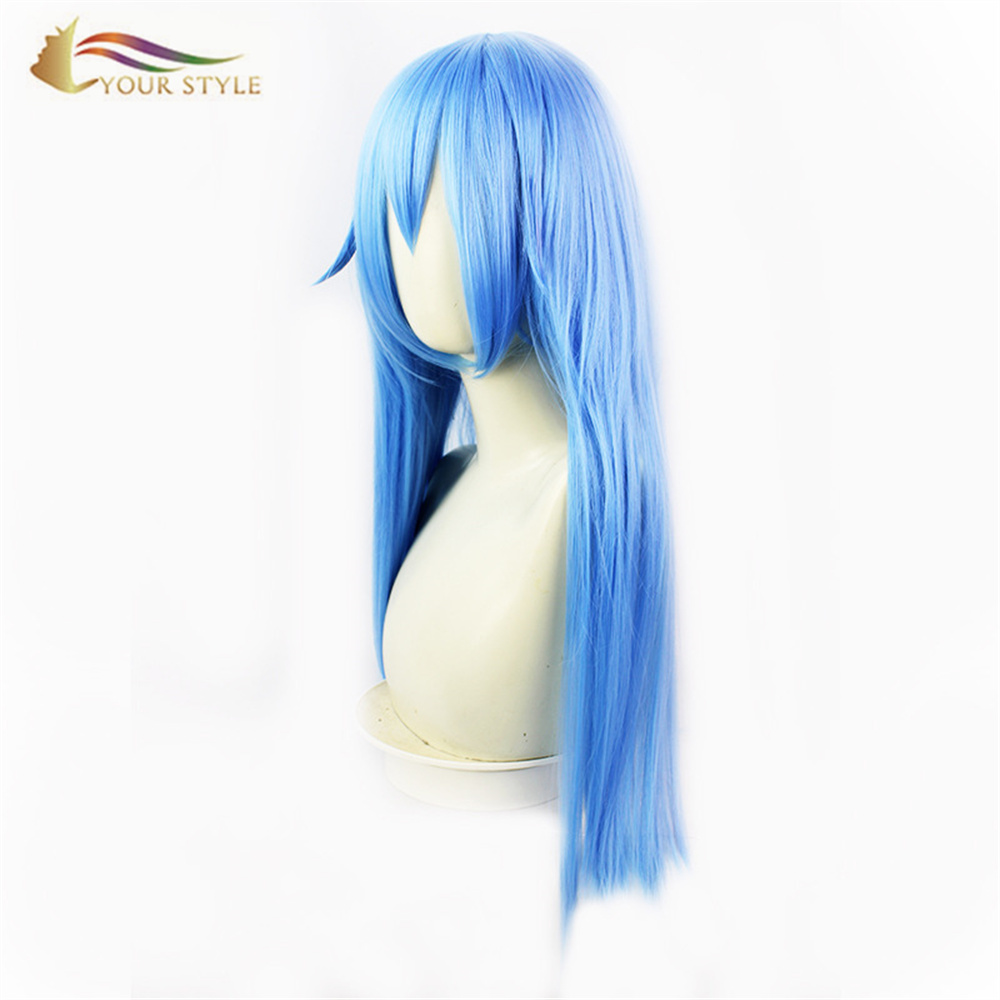 KŌʻILE Wholesale Long Blue Cosplay Wig Synthetic Long Straight Wig Halloween Costumes Wig-KOU KILI, synthetic wigs synthetic hair extension