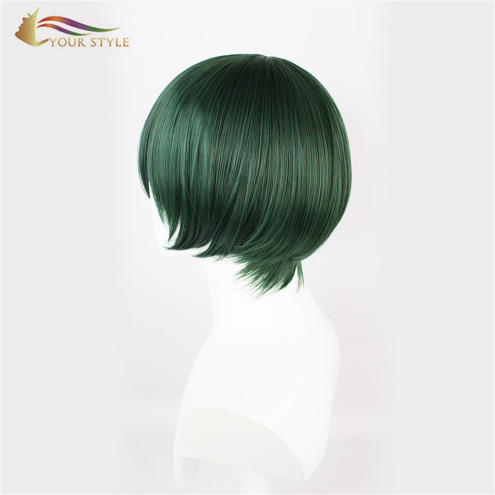 YAKO STYLE Wholesale Cosplay Wigs Synthetic Short Wig Green Party Wig Short Wig Anime Pfupi Hairstyle Costume Anime,-YAKO STYLE, synthetic wigs synthetic hair extension.