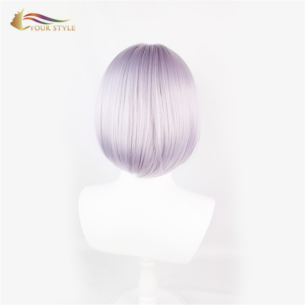 YOUR STYLE ,Wholesale Cosplay Wigs Braiding Light Purple Synthetic Short BOB Wig Female Wig For Women Cosplay Short Haircut With A Fringe Halloween Party Wig-YOUR STYLE, synthetic wigs synthetic hair extension