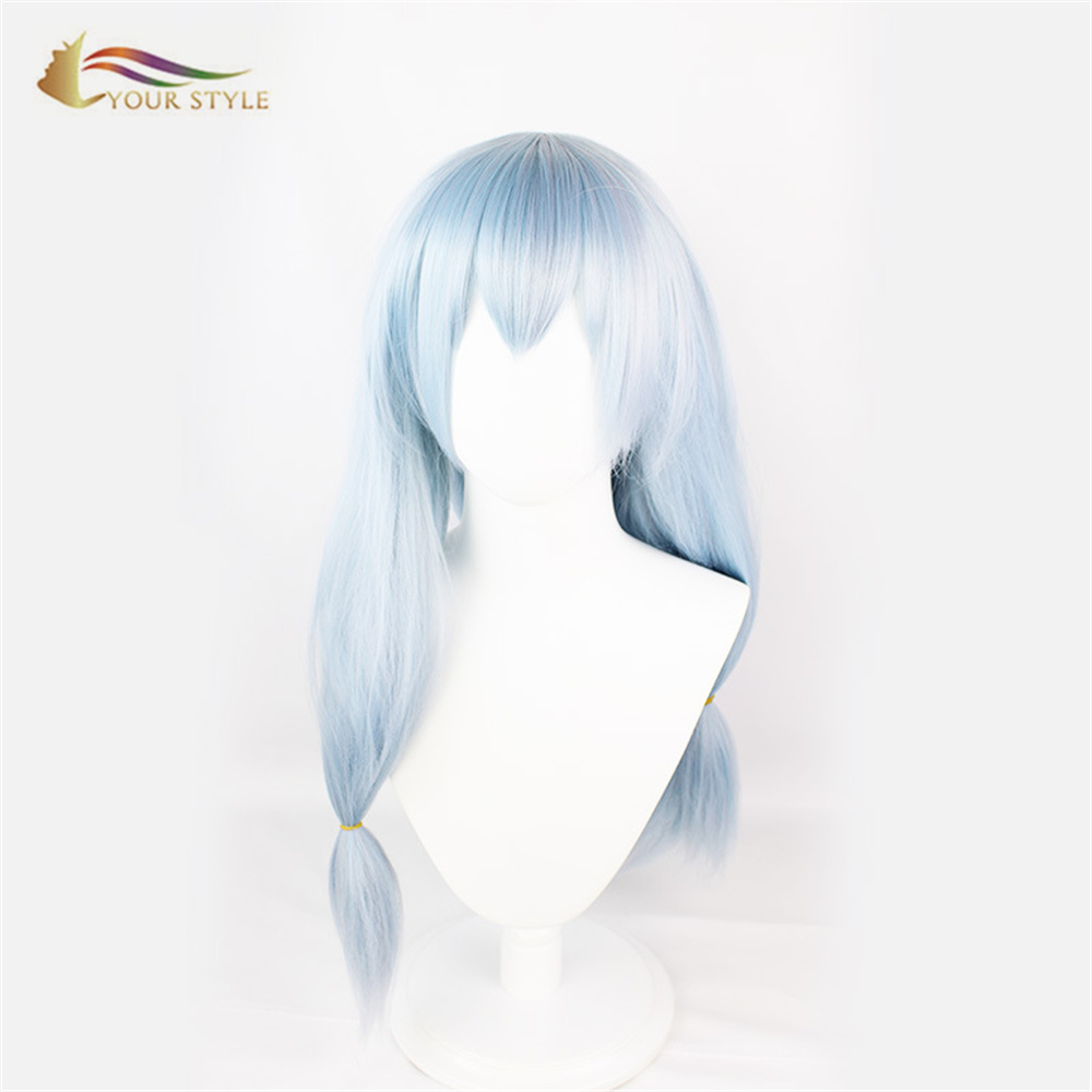 YOUR STYLE ,Wholesale Cosplay Wigs Light Blue Synthetic Long Straight Wigs For Women Female Girls Anime Party Wig Halloween Costume-YOUR STYLE, synthetic wigs synthetic hair extension