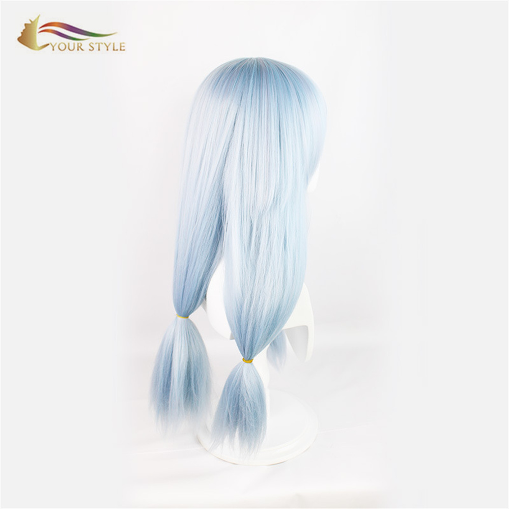 YOUR STYLE ,Wholesale Cosplay Wigs Light Blue Synthetic Long Straight Wigs For Women Female Girls Anime Party Wig Halloween Costume-YOUR STYLE, synthetic wigs synthetic hair extension