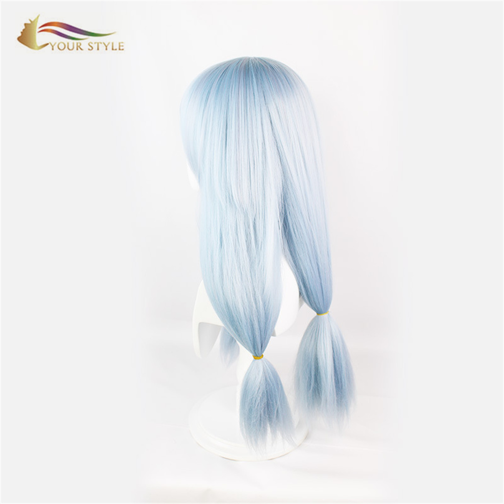 YOUR STYLE ,Wholesale Cosplay Wigs Light Blue Synthetic Long Straight Wigs For Women Female Girls Anime Party Wig Halloween Costume-YOUR STYLE, synthetic wigs synthetic hair extension