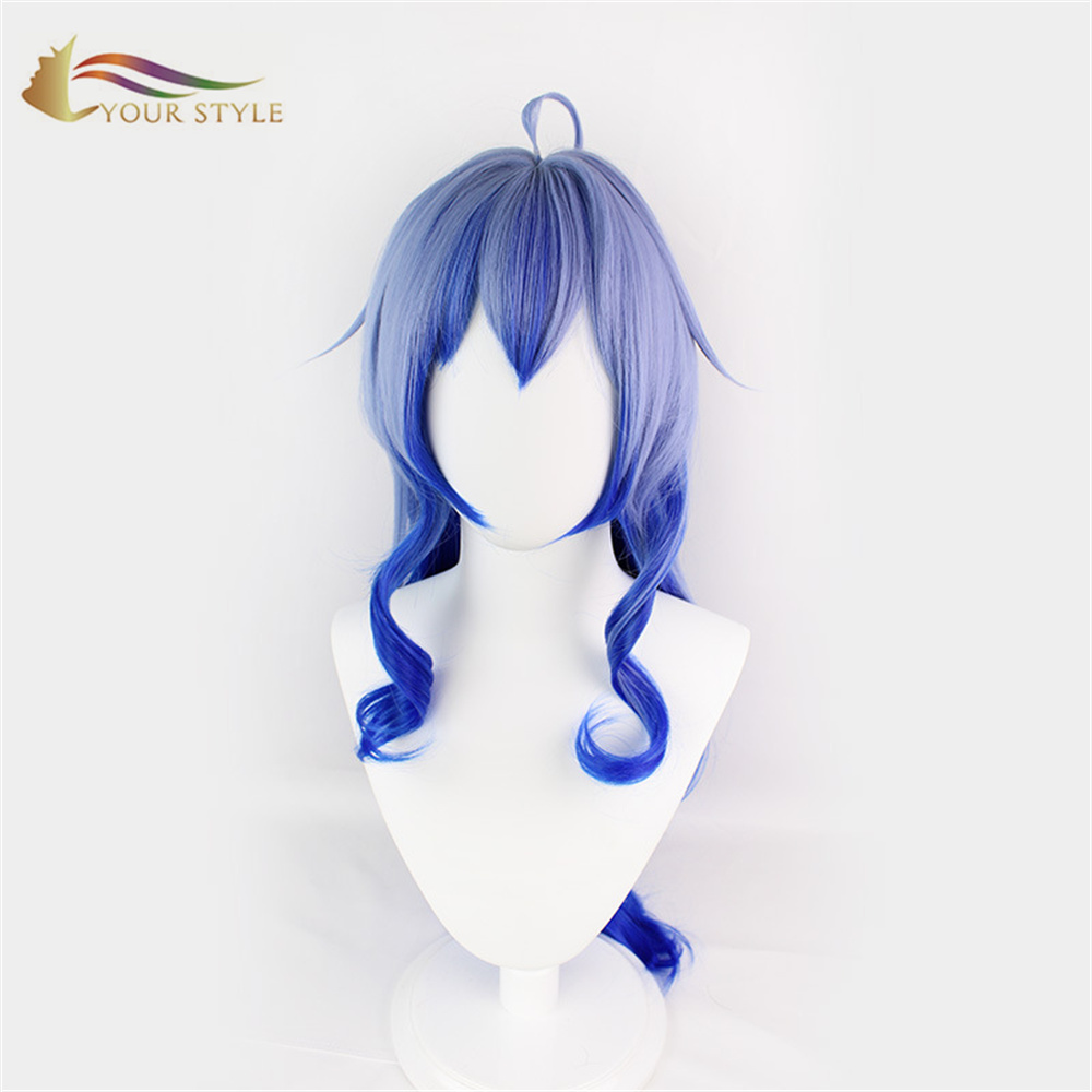 STYLE YOUR , Wholesale Cosplay Wigs Ombre Blue Long Straight Perûkên Synthetic Hair Wigs For Women Long Wig Anime Halloween Girl Wigs Party Wig Halloween Costume-STYLE YOUR, perûkên sentetîk dirêjkirina porê sentetîk