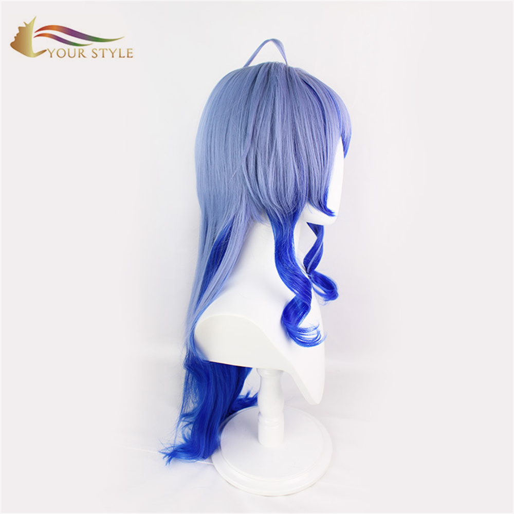 STYLE YOUR , Wholesale Cosplay Wigs Ombre Blue Long Straight Perûkên Synthetic Hair Wigs For Women Long Wig Anime Halloween Girl Wigs Party Wig Halloween Costume-STYLE YOUR, perûkên sentetîk dirêjkirina porê sentetîk