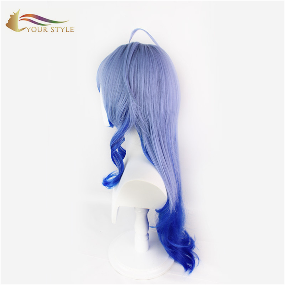 STYLE YOUR , Wholesale Cosplay Wigs Ombre Blue Long Straight Perûkên Synthetic Hair Wigs For Women Long Wig Anime Halloween Girl Wigs Party Wig Halloween Costume-STYLE YOUR, perûkên sentetîk dirêjkirina porê sentetîk