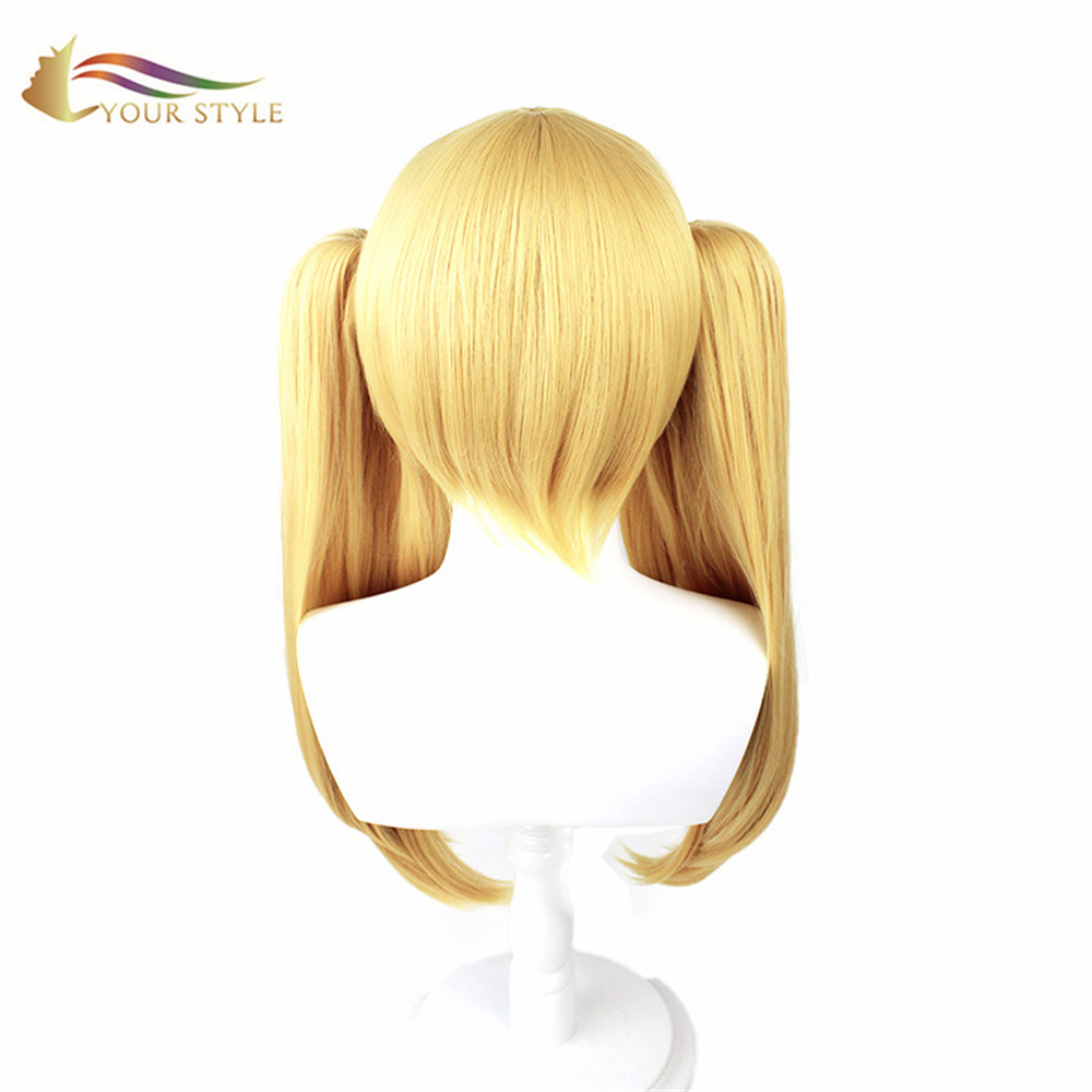 IYONG STYLE , Wholesael Cosplay Wig Ponytails Yellow Synthetic Long Yellow Wig With Bangs Anime Costume Yellow Wig Party Wig Halloween Costume-YOUR STYLE, synthetic wigs synthetic hair extension