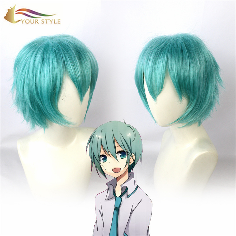 YOUR STYLE , Wholesale Cosplay Wigs Green Synthetic Mens Wigs Short Man Wig Boy Wig Cosplay Male Eigs Dhort Hair-YOUR STYLE, synthetic wigs synthetic hair extension