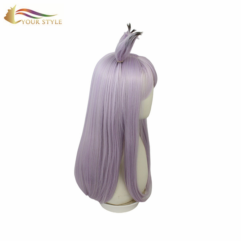 IL TUO STILE, Parrucche Cosplay Intere Con Le Orecchie Parrucca Sintetica Viola Chiaro Parrucca Del Partito Resistente Al Calore Costume Di Halloween Parrucche Dei Capelli Delle Donne Della Ragazza-IL TUO STILE, parrucche sintetiche estensione dei capelli sintetici