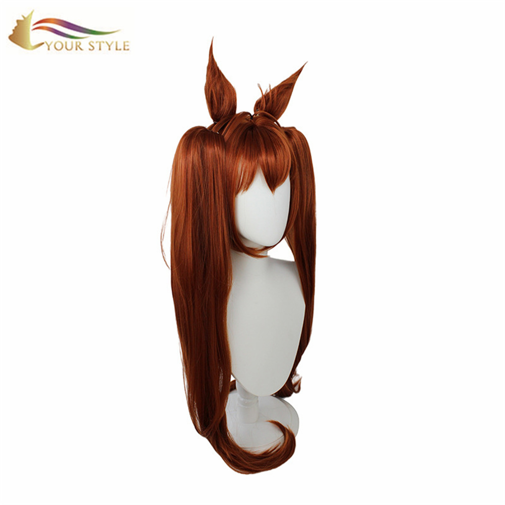 YOUR STYLE Wholesale Wig Ponytails Long Straight Ponytail Wig With Ears Synthetic Costume Wig Girl Party Wig Halloween Costume-YOUR STYLE, synthetic wigs synthetic hair extension