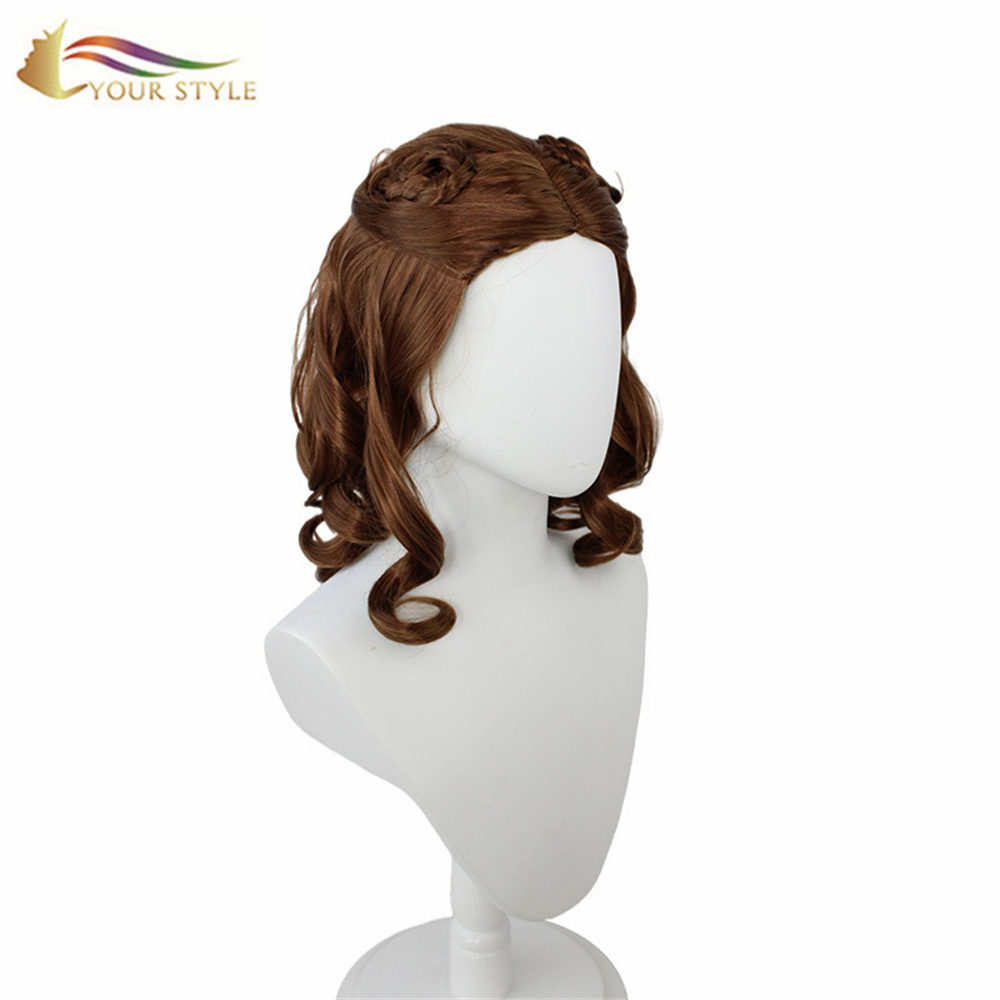 YOUR STYLE , Wholesale Synthetic Short Wavy Wig Honey Brown Female Brown Wig For Girls Women Halloween Hair Wigs-YOUR STYLE, synthetic wigs synthetic hair extension