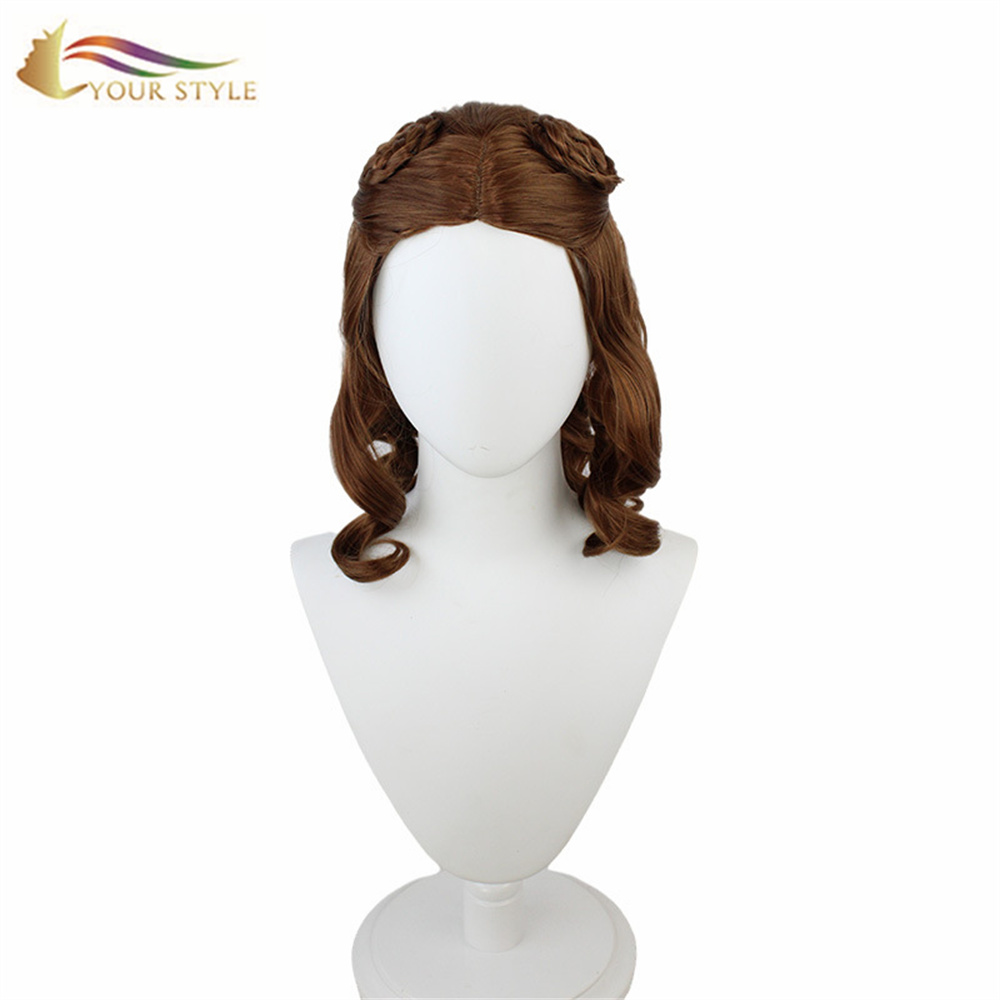 YOUR STYLE , Wholesale Synthetic Short Wavy Wig Honey Brown Female Brown Wig For Girls Women Halloween Hair Wigs-YOUR STYLE, synthetic wigs synthetic hair extension